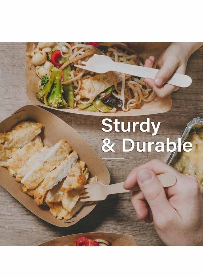 ٥٠ قطعة شوكة للاستخدام مرة واحدة، شوك خشبية، ١٤ سم، قابلة للتحلل الحيوي، مثالية للتخييم والنزهات والعشاء ولوازم الحفلات - Image 4